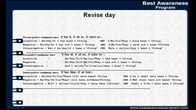 Lesson 24: Revise Day, all sentence present perfect continuous tense смотреть онлайн