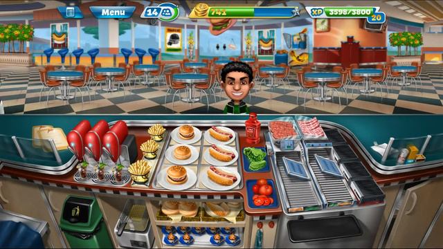 Cooking Fever Fast Food Court Fully Upgraded Challenge Level 14 HD смотреть онлайн