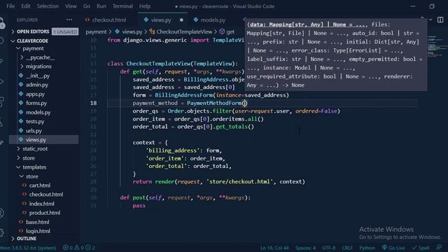 Multiple payment method field | Django e-commerce | Cleavercode Tutorials смотреть онлайн