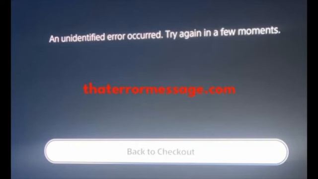 Unidentified error message (Playstation Network) смотреть онлайн