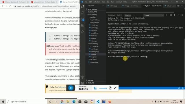 django migrations and migrate, #07 django tutorial in hindi. migrations in django. mdn mozilla web смотреть онлайн