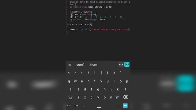 Program in java , How to find missing number in an given array from 1 to 10. смотреть онлайн