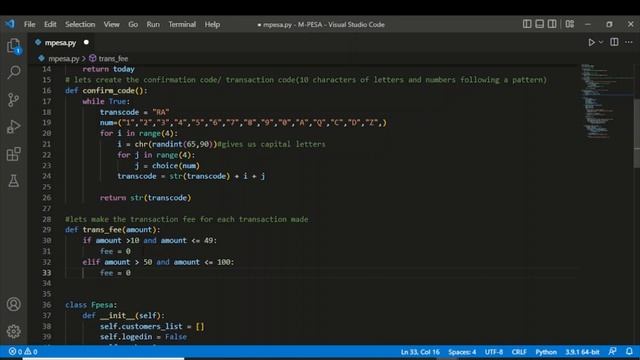 Creating M-PESA using python. Part 3: Transaction fee function. смотреть онлайн
