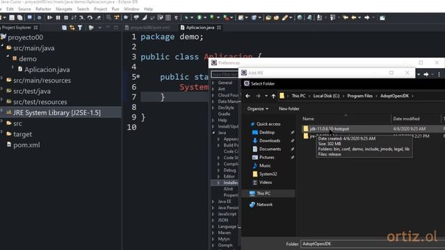 Java Curso: 11 Ajustar la Librería de Sistema JRE (JRE System Library) en Eclipse IDE con JDK 11 смотреть онлайн