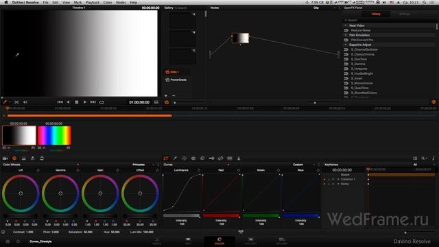 Цветокоррекция в DaVinci Resolve с помощью кривых (Curves) смотреть онлайн