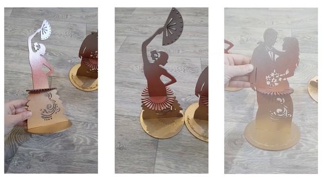 Салфетницы "Девушки" и "Пара" с градиентной покраской.Napkin holders "Girls" and "Couple" painting. смотреть онлайн