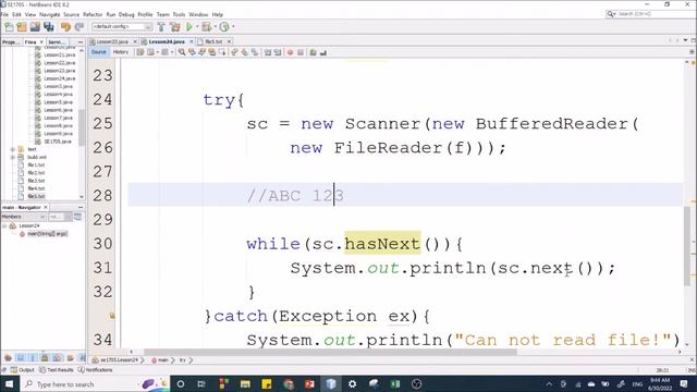 Java-SE1705: Đọc dữ liệu (từng cụm ký tự) từ file với Scanner, hasNext, next, hasNextDoubble смотреть онлайн