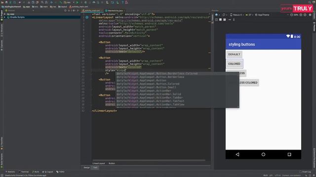 Button Styling in Android (in one line of code) смотреть онлайн