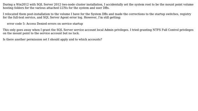 What permissions do I need to grant on service accounts on SQL root path when relocating? смотреть онлайн