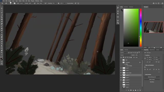 Whisperwoods - Veiled Forest | Digital Painting Process (World of Warcraft Fan Art) смотреть онлайн