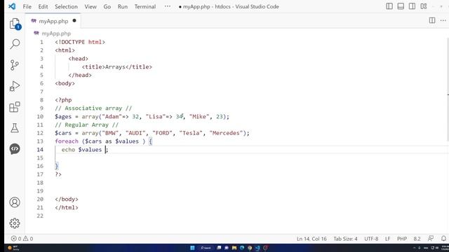 Printing an array in PHP Tutorial смотреть онлайн