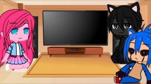 Cartoon cat and pinkamena and sonic exe react to each other + another animation (flash warning)