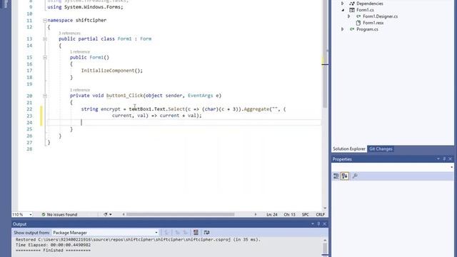 caesar cipher (Shift Cipher) in C# смотреть онлайн