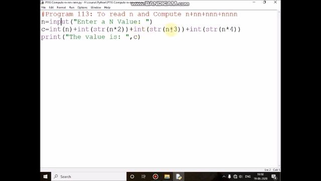 Write a Python Program to Count n+nn+nnn+nnn? смотреть онлайн