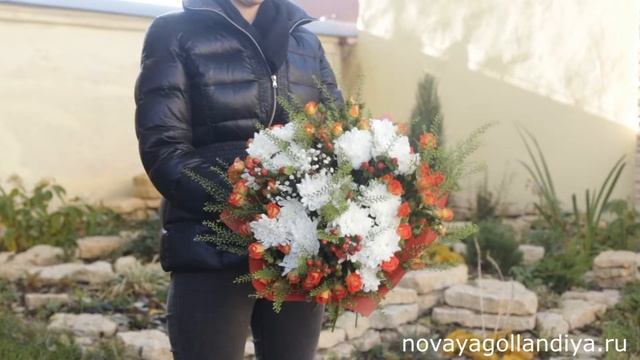 Букет Первое свидание с белой хризантемой. Доставка Цветов Новая Голландия смотреть онлайн