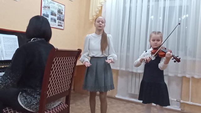 Д.Б.Кабалевский "Наш край"(исп. Ротова Софья(скрипка),Зубцова Дарья(вокал) смотреть онлайн