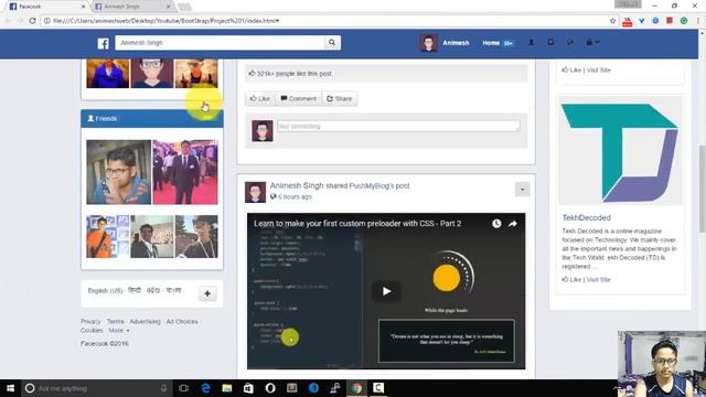 Clone Facebook frontend with BootStrap - #1. Introduction смотреть онлайн