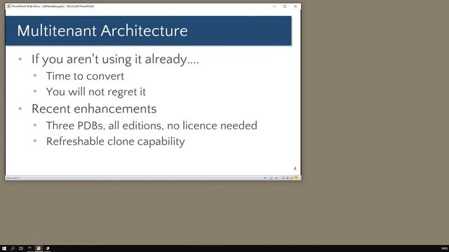 1 Multitenant Architecture, Refreshable PDB Clones in Oracle Database смотреть онлайн