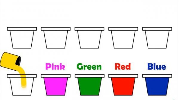 Learn Colors Name for Children, Red, Green, Yellow, Brown, Purple, Black, Pink