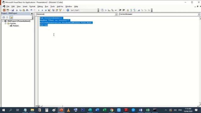 Macro Code (VBA) Multiple Choice Quiz in Powerpoint смотреть онлайн