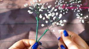 ГИПСОФИЛА из БИСЕРА - мастер-класс. Урок 2/2 - Сборка композиции