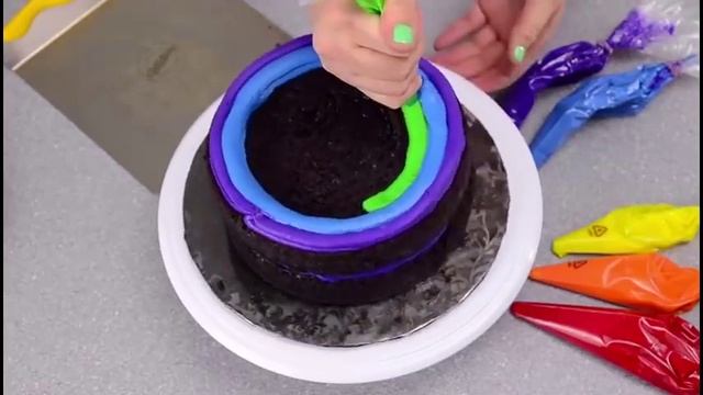 Inside Out Rainbow Cake with Rainbow Jelly Beans , Радужный Торт Своими Руками смотреть онлайн