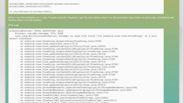 getting NullPointerException: Attempt to read from field 'int android.view.View.mViewFlags' - An... смотреть онлайн