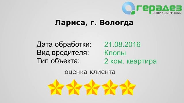 #11 Уничтожение клопов – отзыв Ларисы об услуге СЭС. Вологда смотреть онлайн