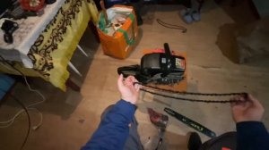 Готовимся пилить дрова (тест драйв цепи Mitsuyama)Бензопила Могилёв 5,5-2019г