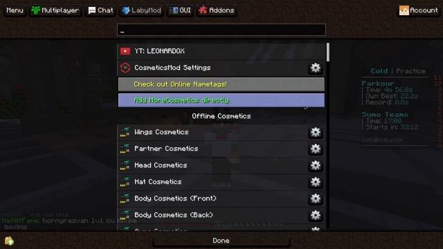Бесплатная косметика LabyMod + Установка плаща