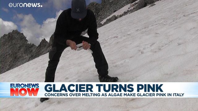 Pink ice spotted in Alpine glacier fuels concerns over accelerated melting смотреть онлайн