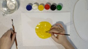 Рисуем СОЛНЫШКО красками, гуашь для детей
