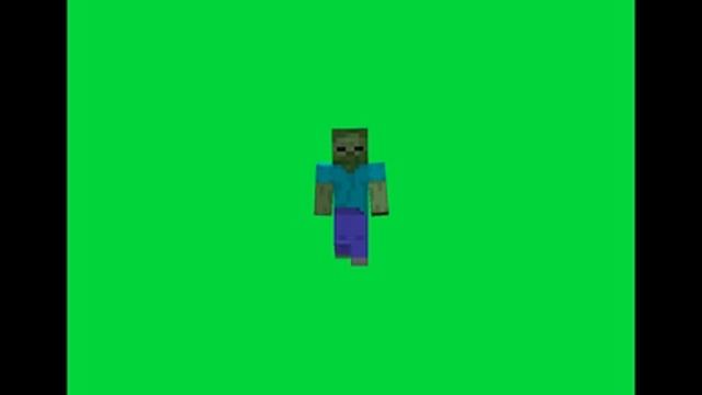 Zombie Walking Minecraft Green Screen Chroma key Animation смотреть онлайн
