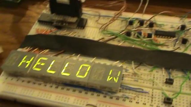 14 segment display text with Atmega16 microcontroller смотреть онлайн