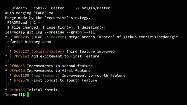Modifying git History (3/3) - Pulling a shared branch with rebase to catch up смотреть онлайн