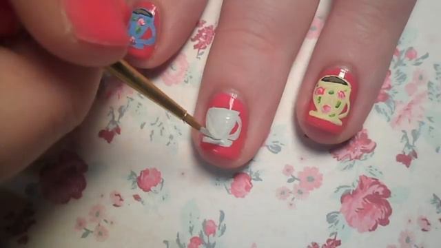 Floral Teacup Nails