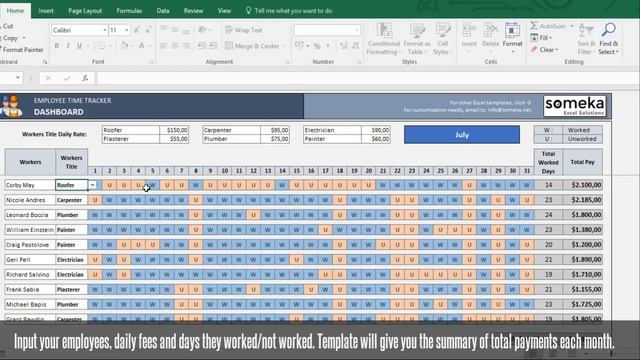 Payroll Template - Excel Timesheet Template | Free Download смотреть онлайн