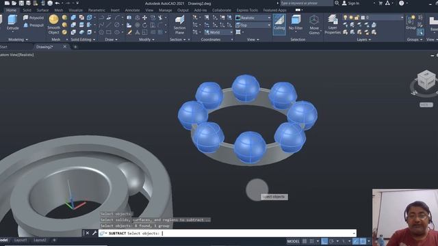 Ball Bearing Assembly Modeling Using AutoCAD 2021 in Hindi. смотреть онлайн