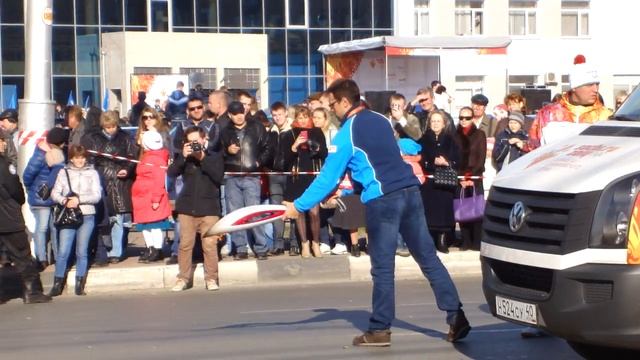 Факел Сочи - 2014 в Рязани не хотел тушиться! смотреть онлайн