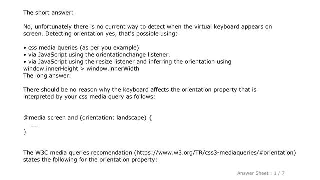 HTML : Detect virtual keyboard on screen and landscape orientation in javascript смотреть онлайн