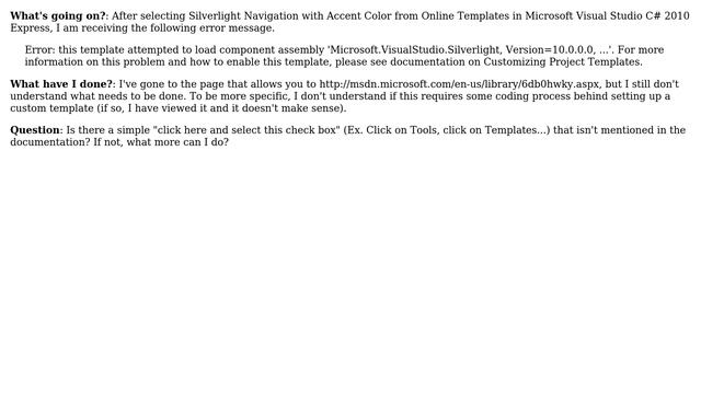 Microsoft Visual C# 2010 Express error loading Silverlight смотреть онлайн