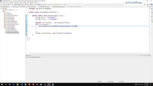 8. String with equals method |#cloudraga #corejava_by_CloudRaga смотреть онлайн