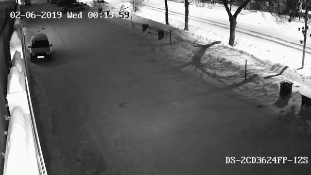 Ночной тест камеры DS-2CD3624FP-IZS высота 5 метров парковка смотреть онлайн