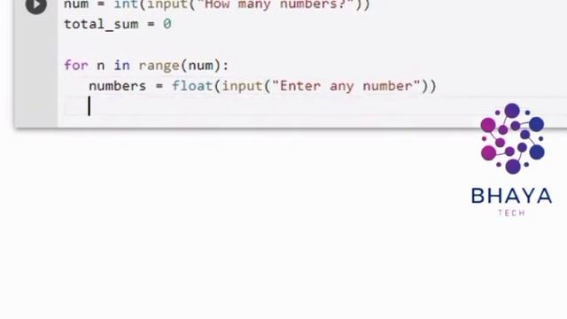 Python program to find average of N numbers | Bhaya Tech смотреть онлайн