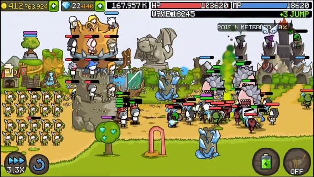 Grow Castle: Ep 15 | There's progress on the waves | Passing +3 wave jump смотреть онлайн