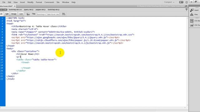 Bootstrap 4: Tables Hover Rows смотреть онлайн