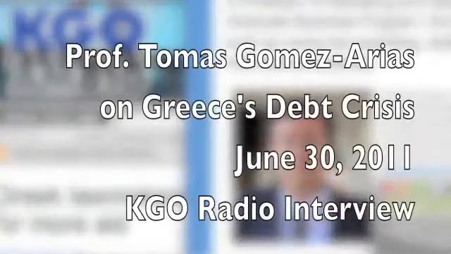 KGO Radio Interviews Tomas Gomez Arias on Greek Debt Crisis смотреть онлайн
