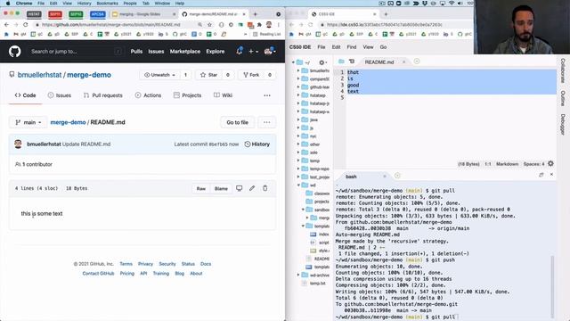 Github Automatic Merging and Merge Conflicts смотреть онлайн