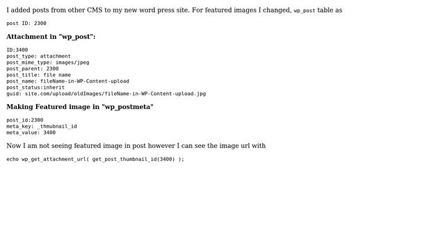Wordpress: Featured Image URL is Showing but not thumbnail смотреть онлайн