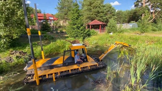 Очистка пруда от камыша смотреть онлайн